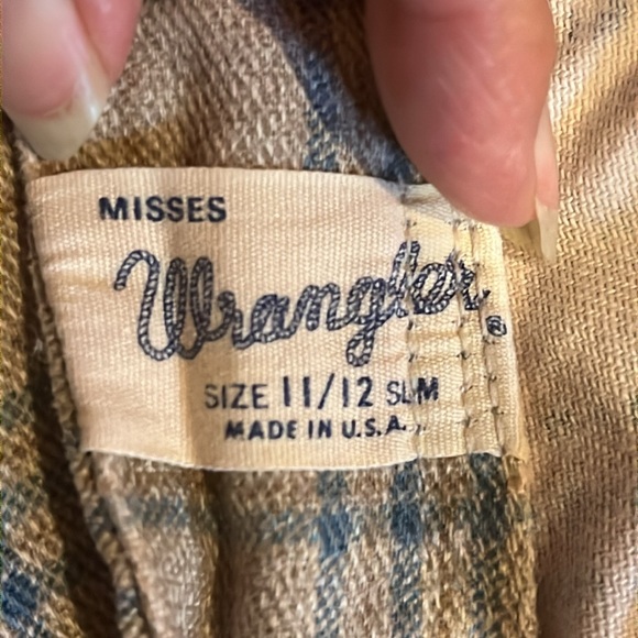 Vintage 1960’s misses wrangler plaid jeans 11/12 slim - Picture 4 of 15